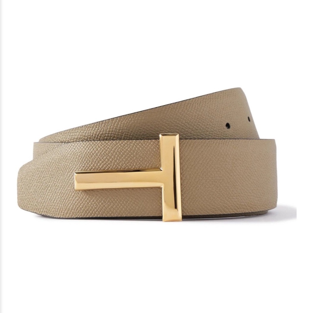 TOM FORD Leather Belt (Taupe/Beige)